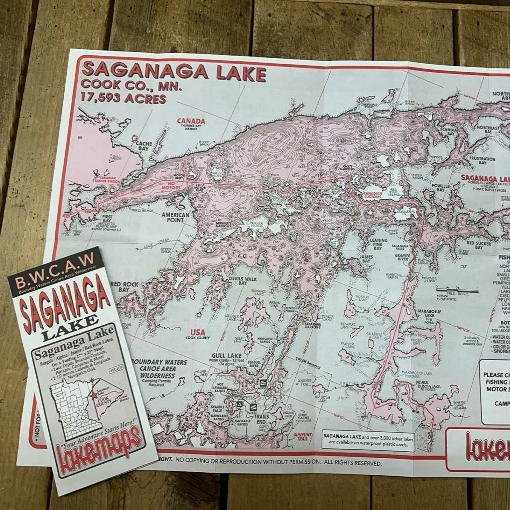 Saganaga lake map