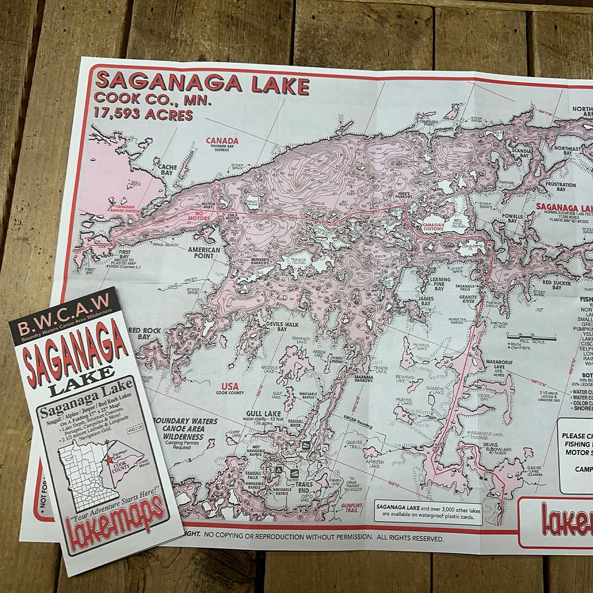 Saganaga lake map